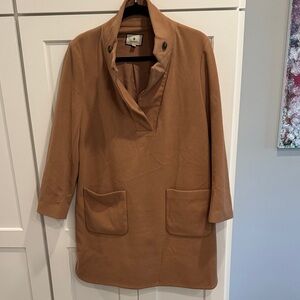Stylish Tan Coat with Pockets